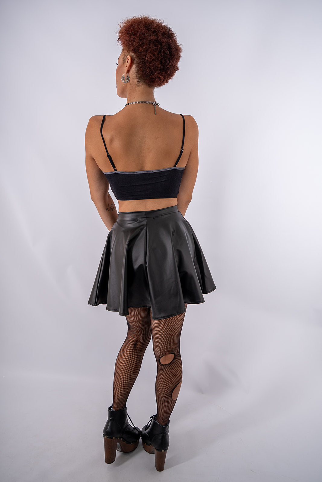 Vegan Leather Circle Skirt