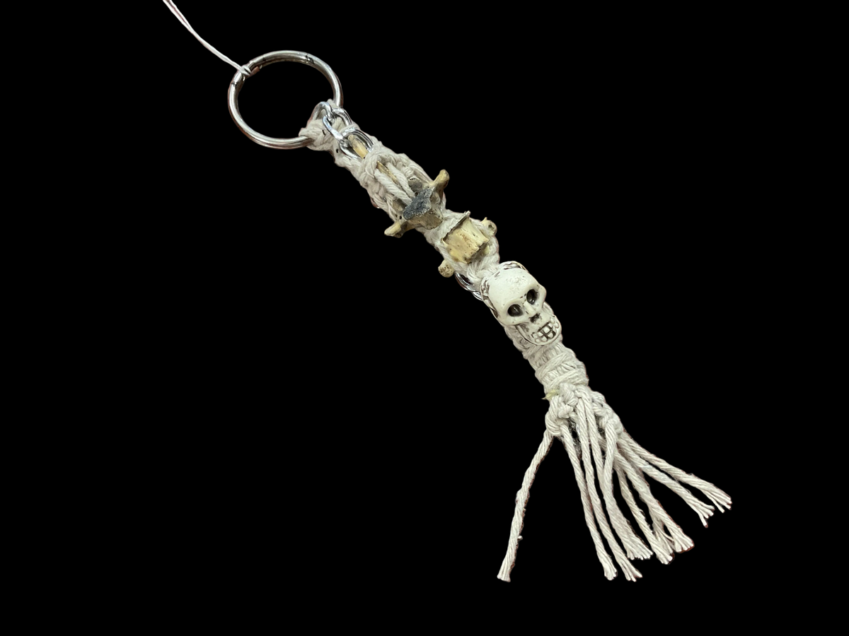 Mini skull and bone keychain