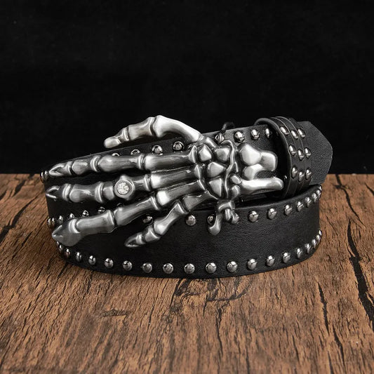 Skeleton Hand Belt with Rhinestone