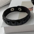 Black Studded Cuff Bracelet