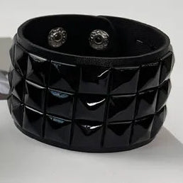 Black Studded Cuff Bracelet