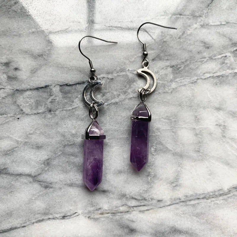 Amethyst Moon Earrings