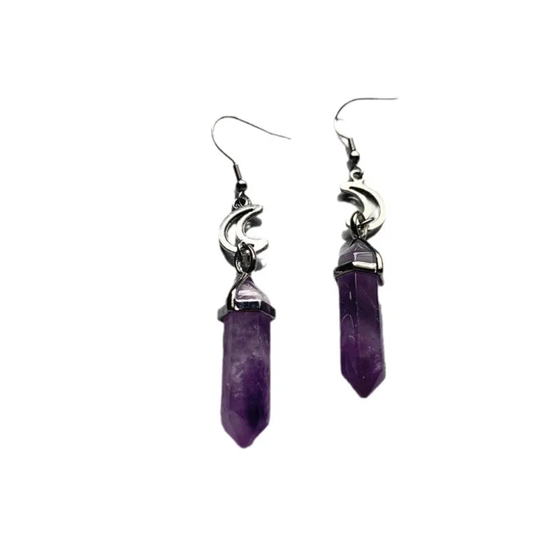 Amethyst Moon Earrings