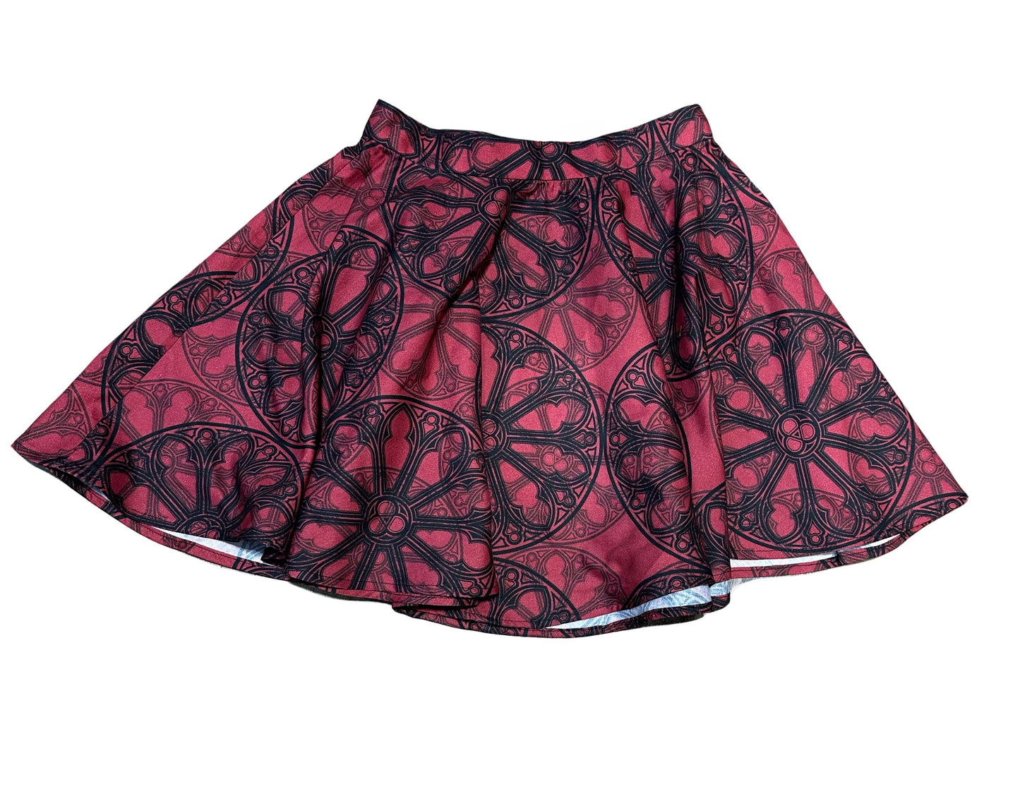Red Rose Window Circle Skirt