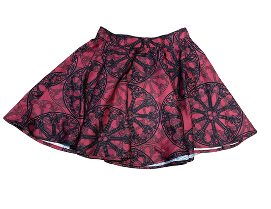 Red Rose Window Circle Skirt