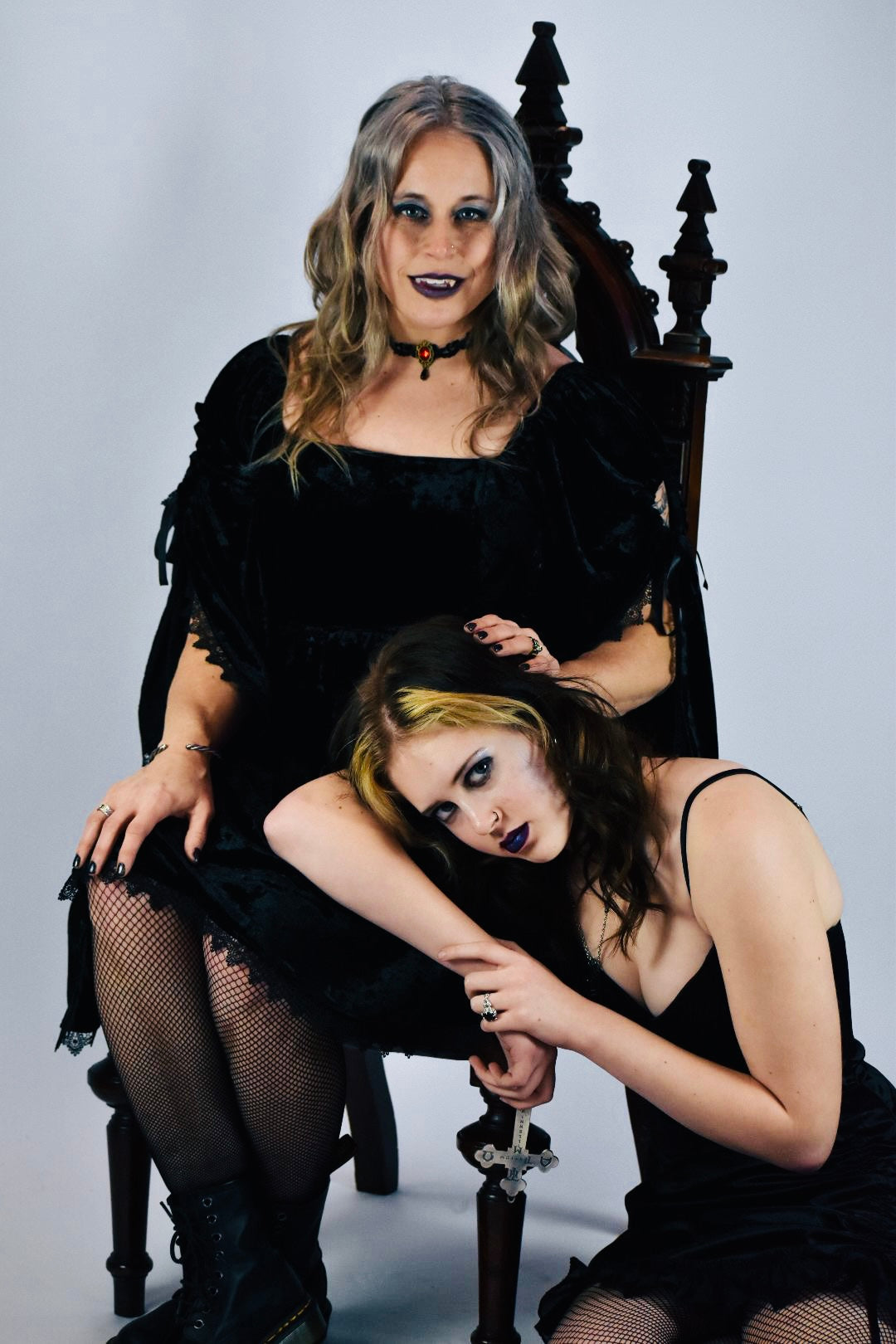 Black Gothic Baby Doll with Adjustable Gathered Statement Sleeve