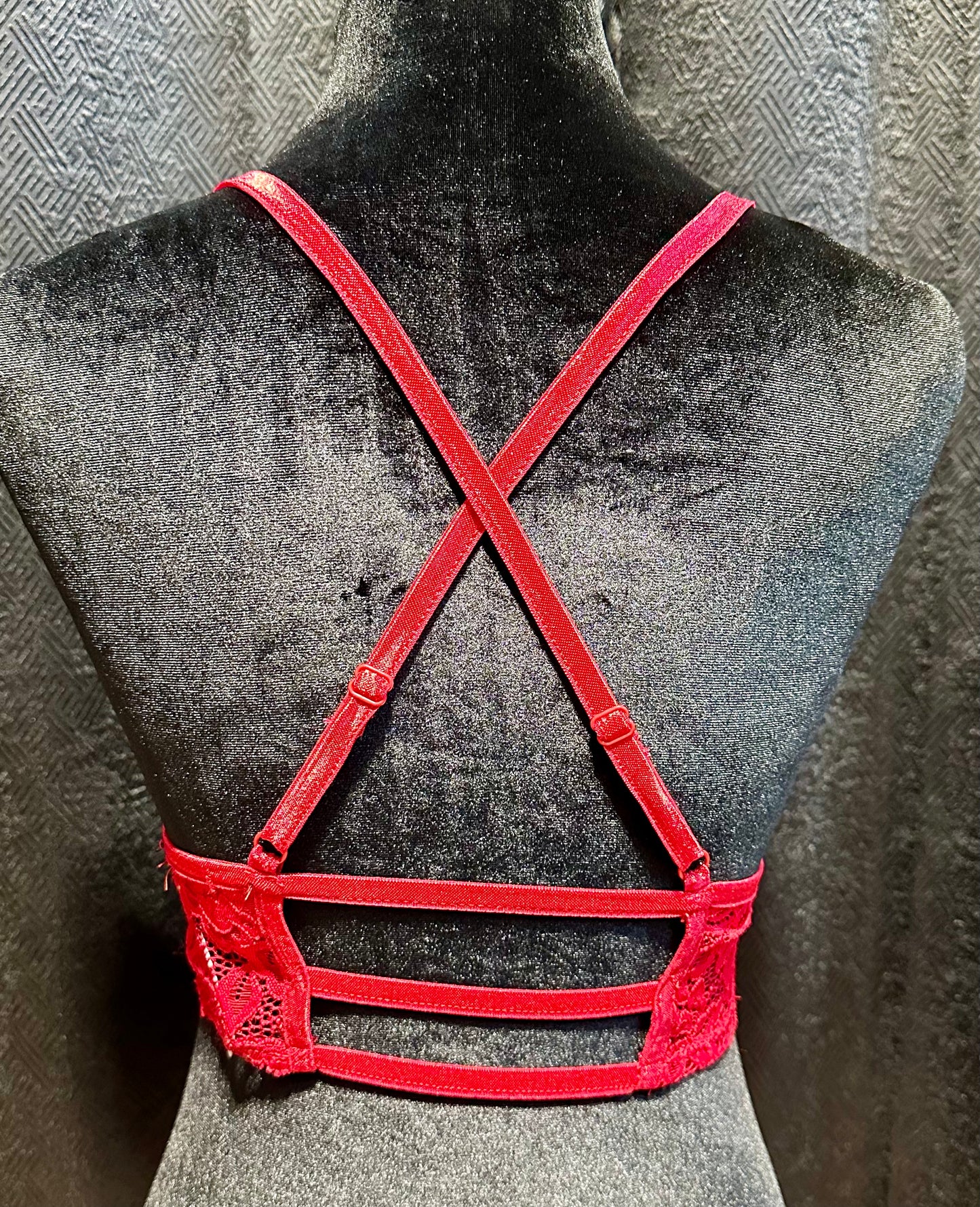 Lace Bra Top with Rhinestones
