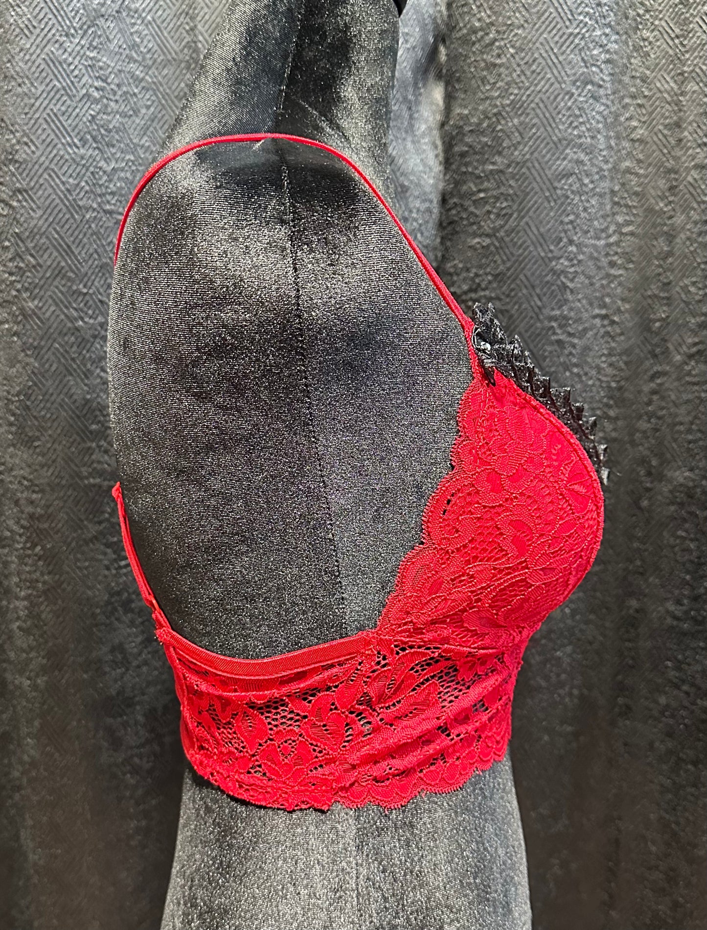 Lace Bra Top with Rhinestones