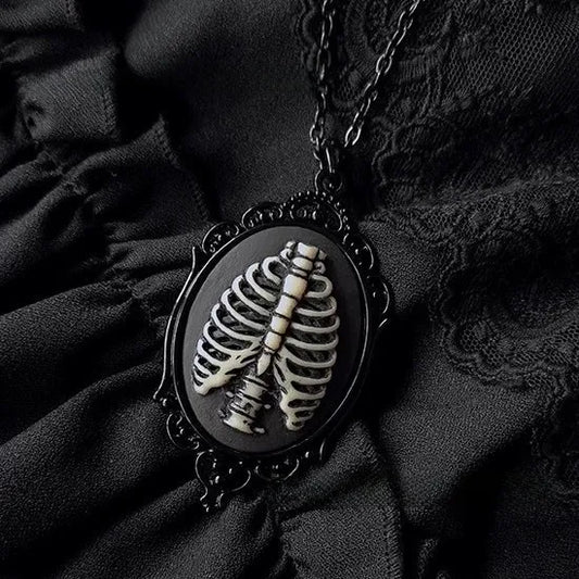 Gothic Cameo Rib Cage Necklace