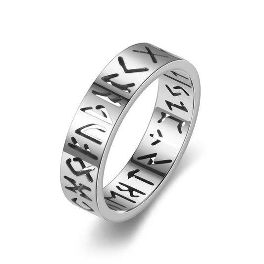 Silver Rune Runic Band Ring