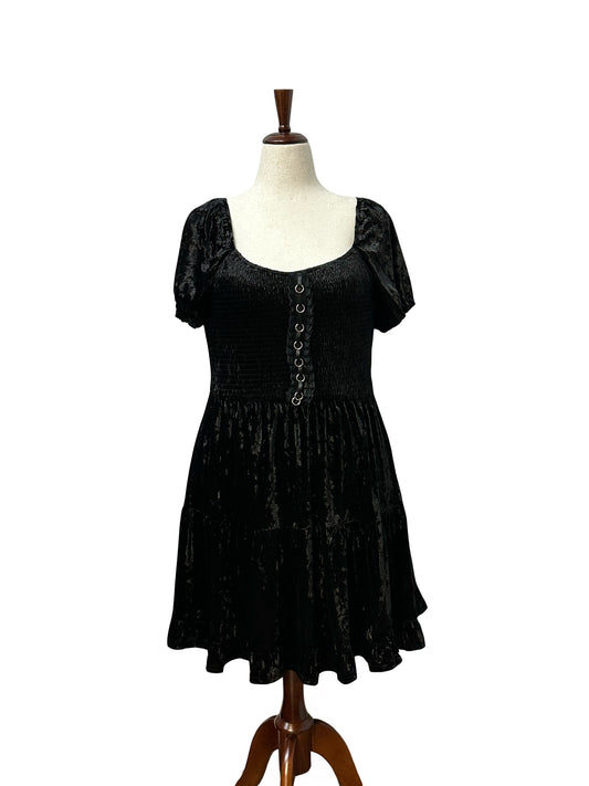 Plus Size Velvet Baby Doll Dress