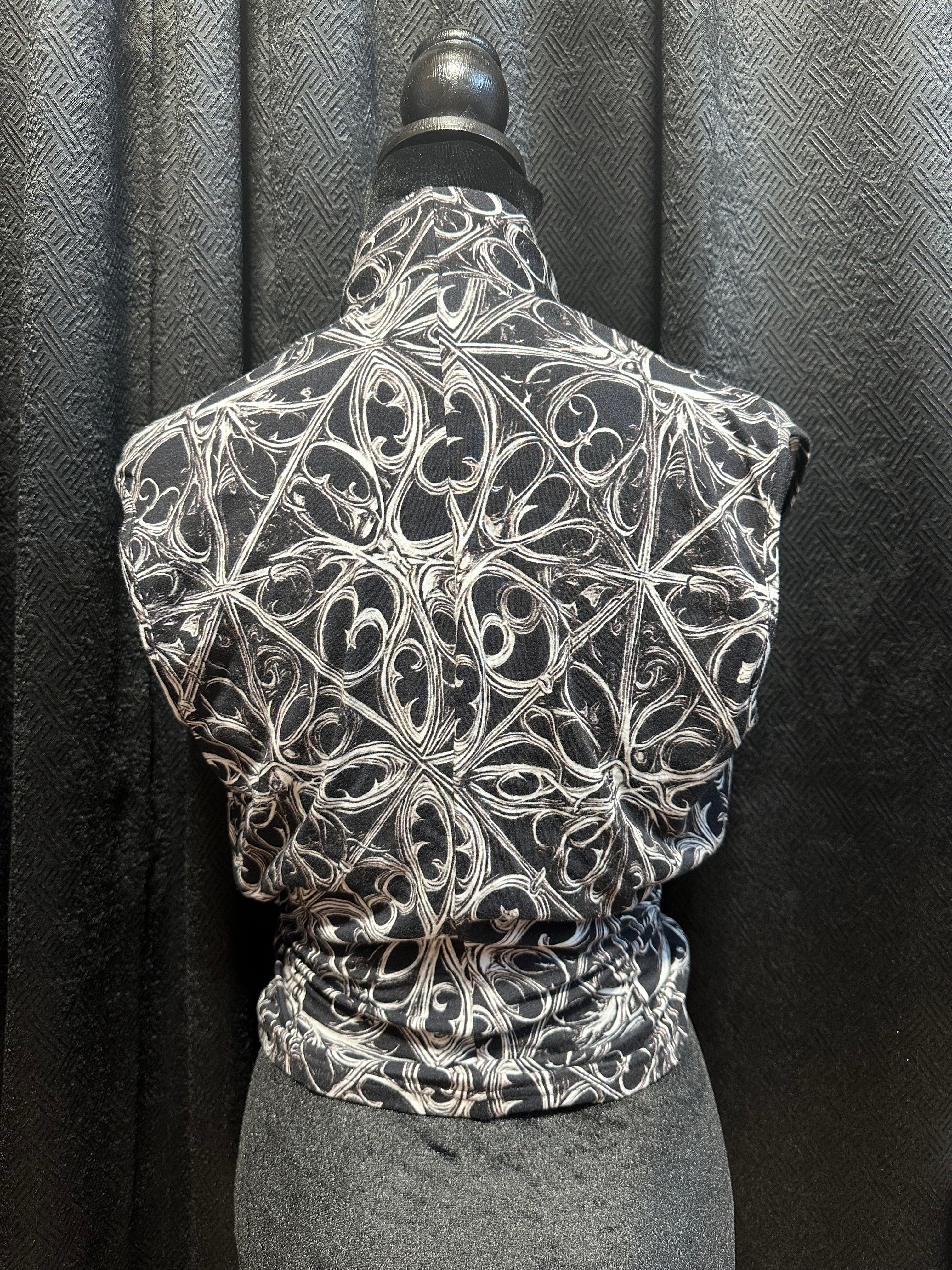 Gothic Lattice Surplice Top in Cotton Bamboo Blend - Angel's House of Design Co.
