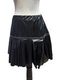 Pleated Rivet Skirt Knee Length