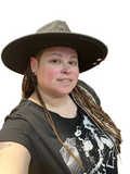Wide Brimmed Gothic Fedora with Spikes