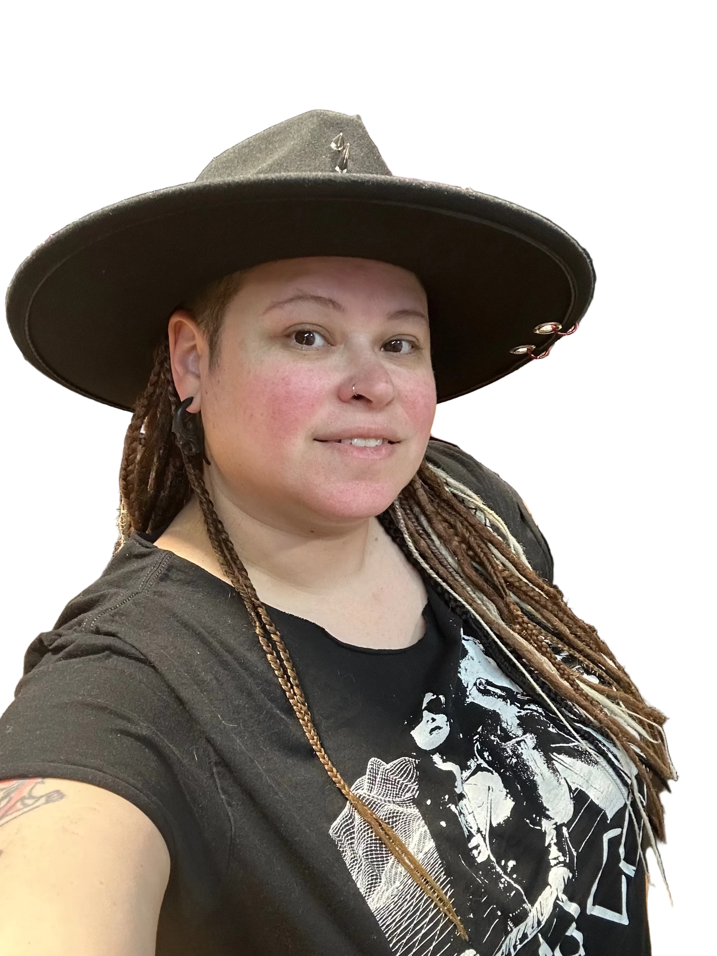 Wide Brimmed Gothic Fedora with Spikes