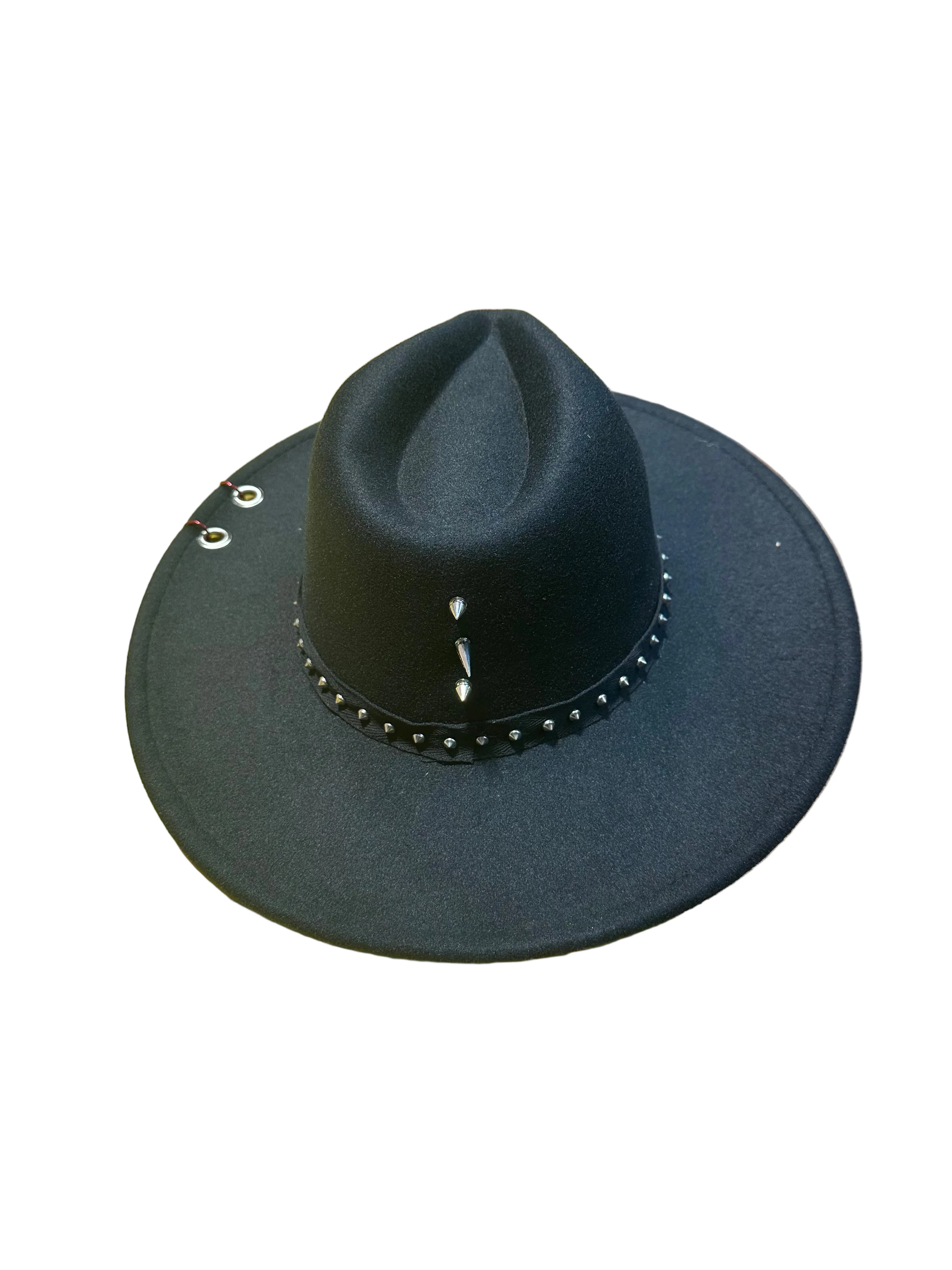 Wide Brimmed Gothic Fedora with Spikes