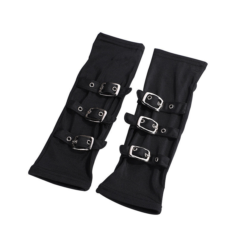Buckle Fingerless Gloves