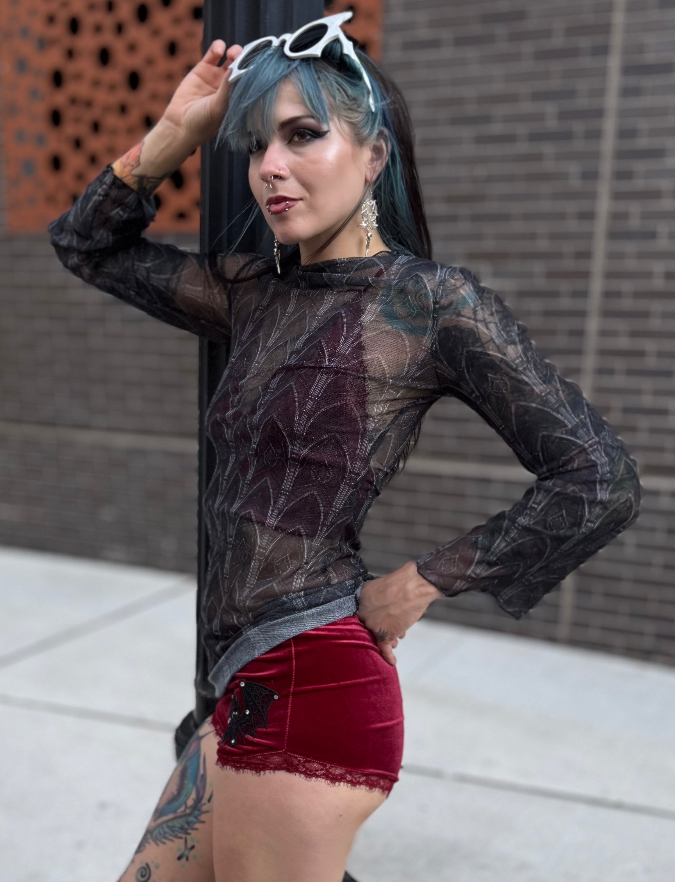 Cathedral Mesh Mini Dress