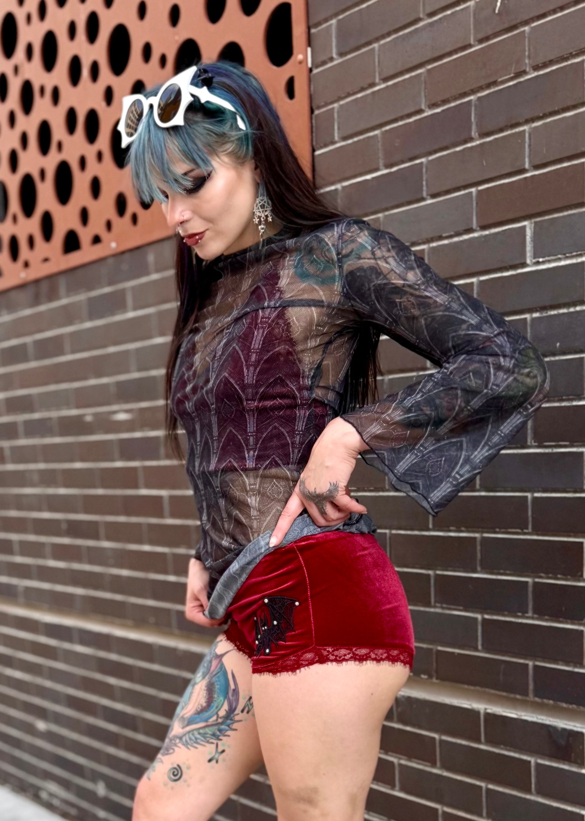 Cathedral Mesh Mini Dress