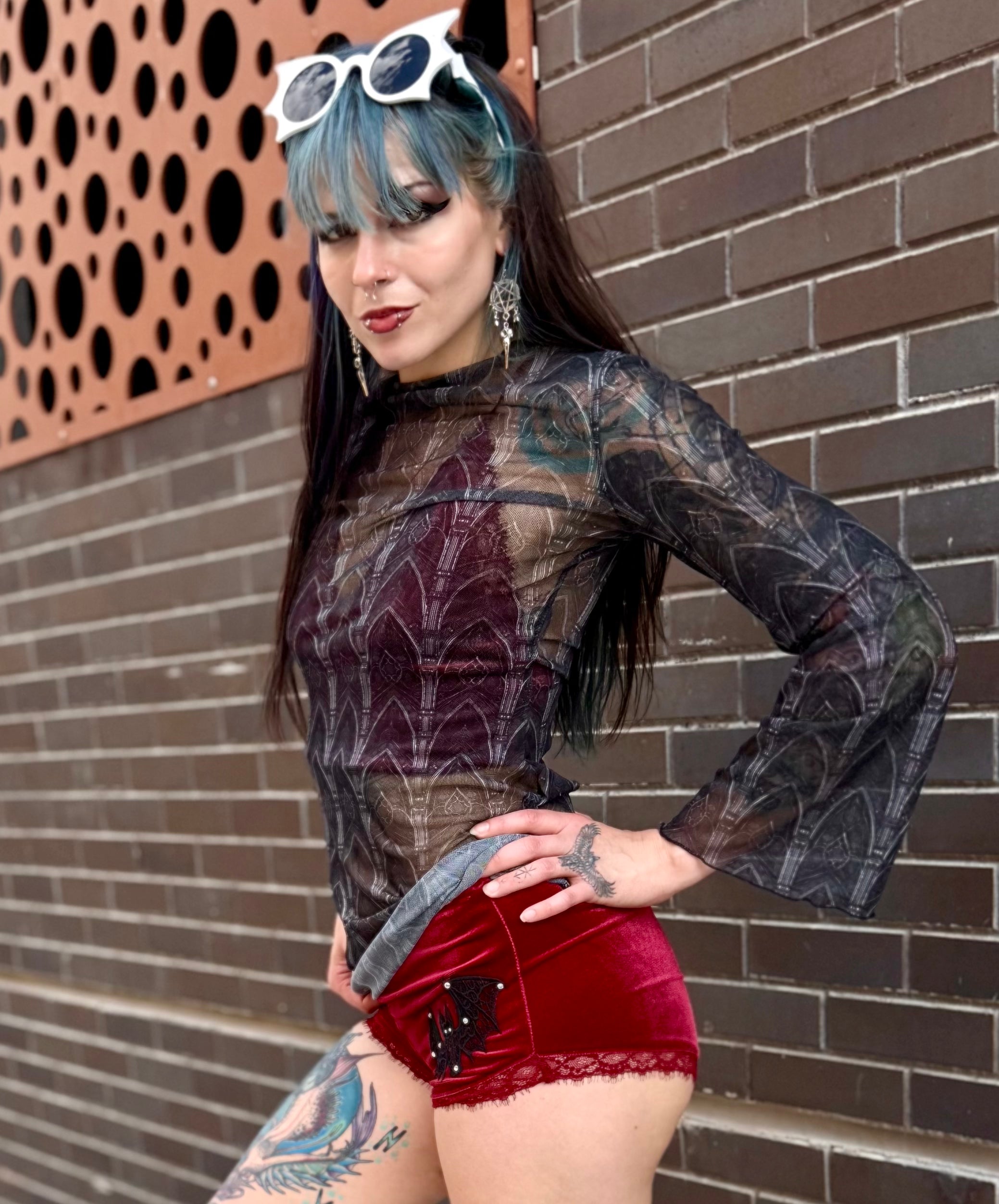 Cathedral Mesh Mini Dress
