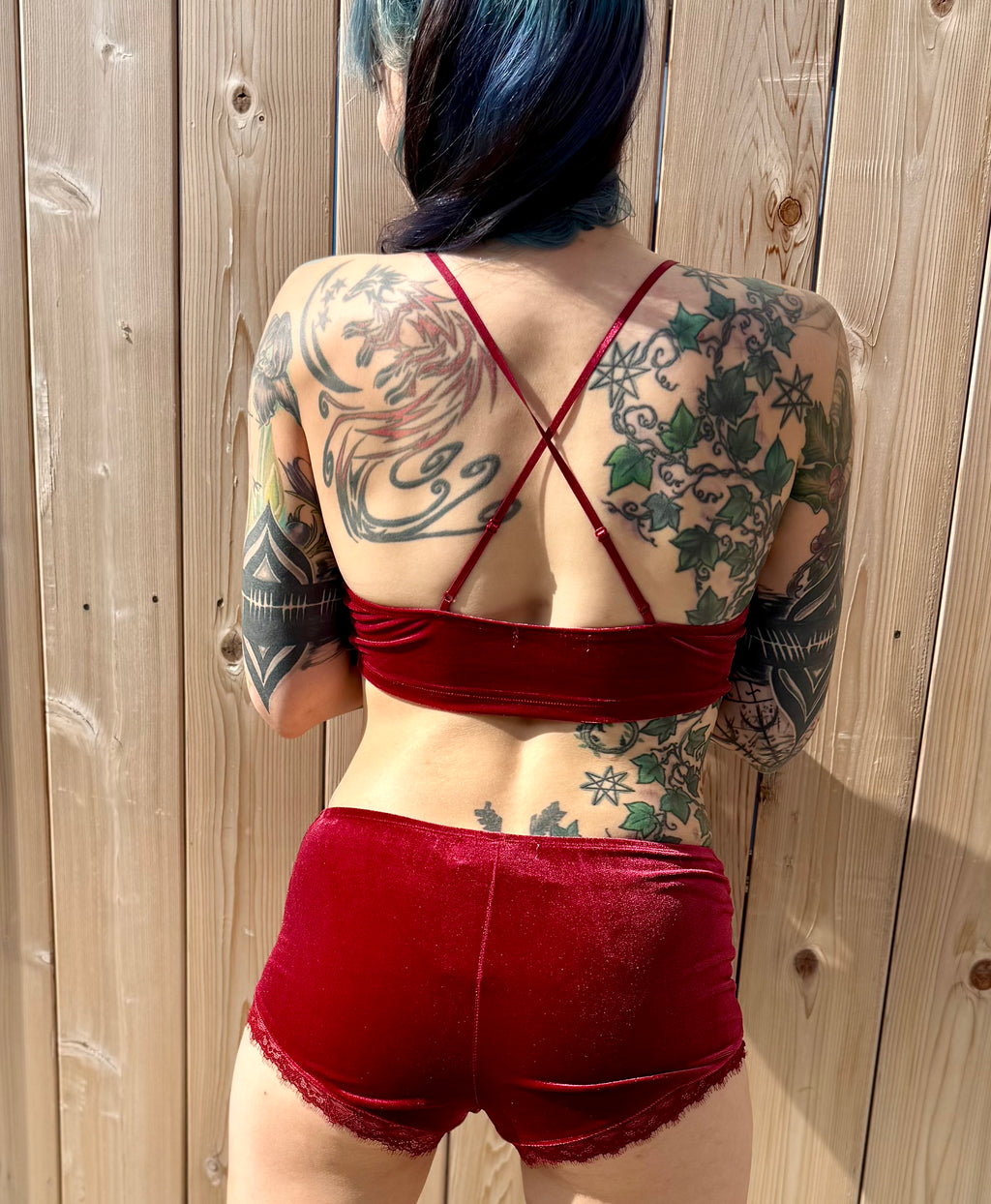 Velvet sleep set -Red