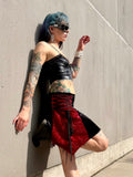 Red & Black Pinafore Skirt