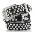 Black Sparkle Skull Belt