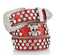Red Sparkle Skull Belt
