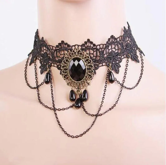 Gothic Onyx Choker Necklace