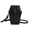 Coffin Shaped Handbag with Skull and Crossbone