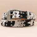Cow Print Skull Belt