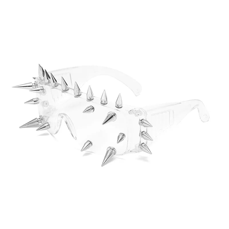 Clear Cyber Punk Spiked Sunglasses