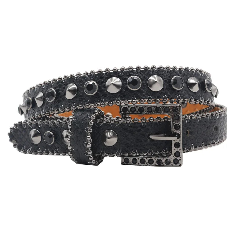 Rhinestone Punk Belt