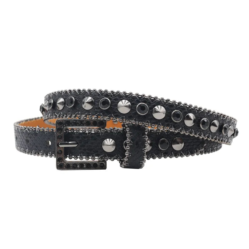Rhinestone Punk Belt