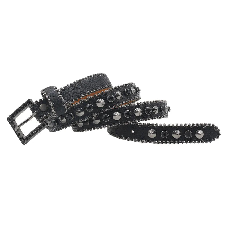 Rhinestone Punk Belt