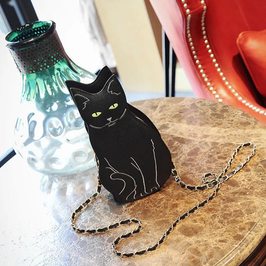 Black Kittie Cross Body Purse