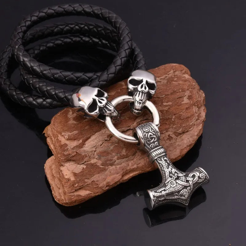 Thor's Hammer Braided Necklace