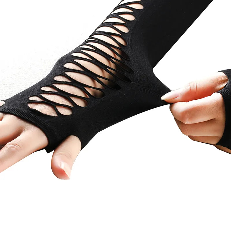 Hollow Fingerless Gloves