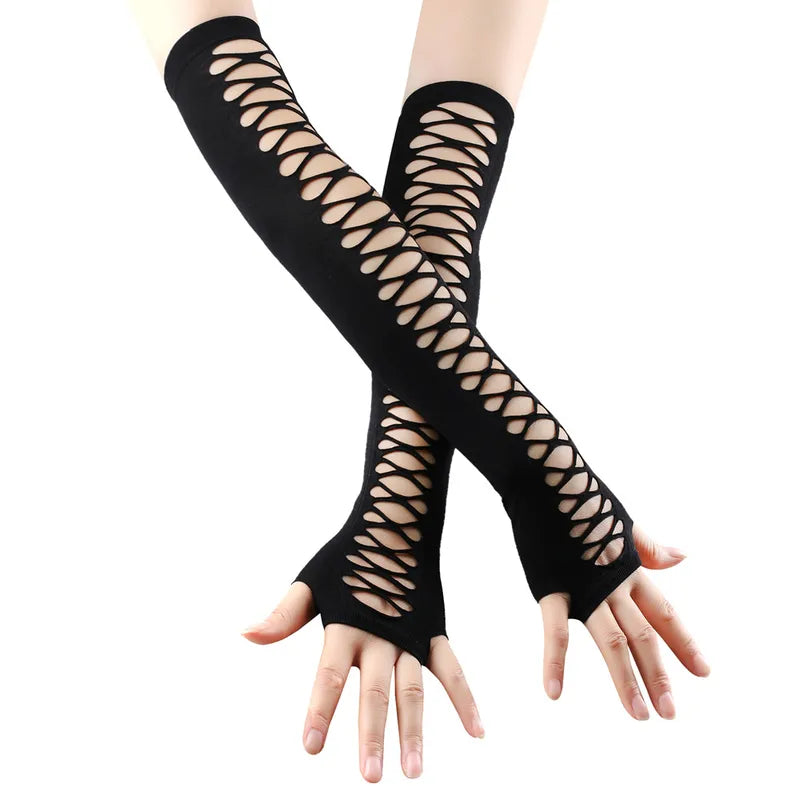Hollow Fingerless Gloves
