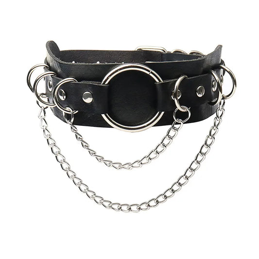 D-Ring Collar/Choker with Chains