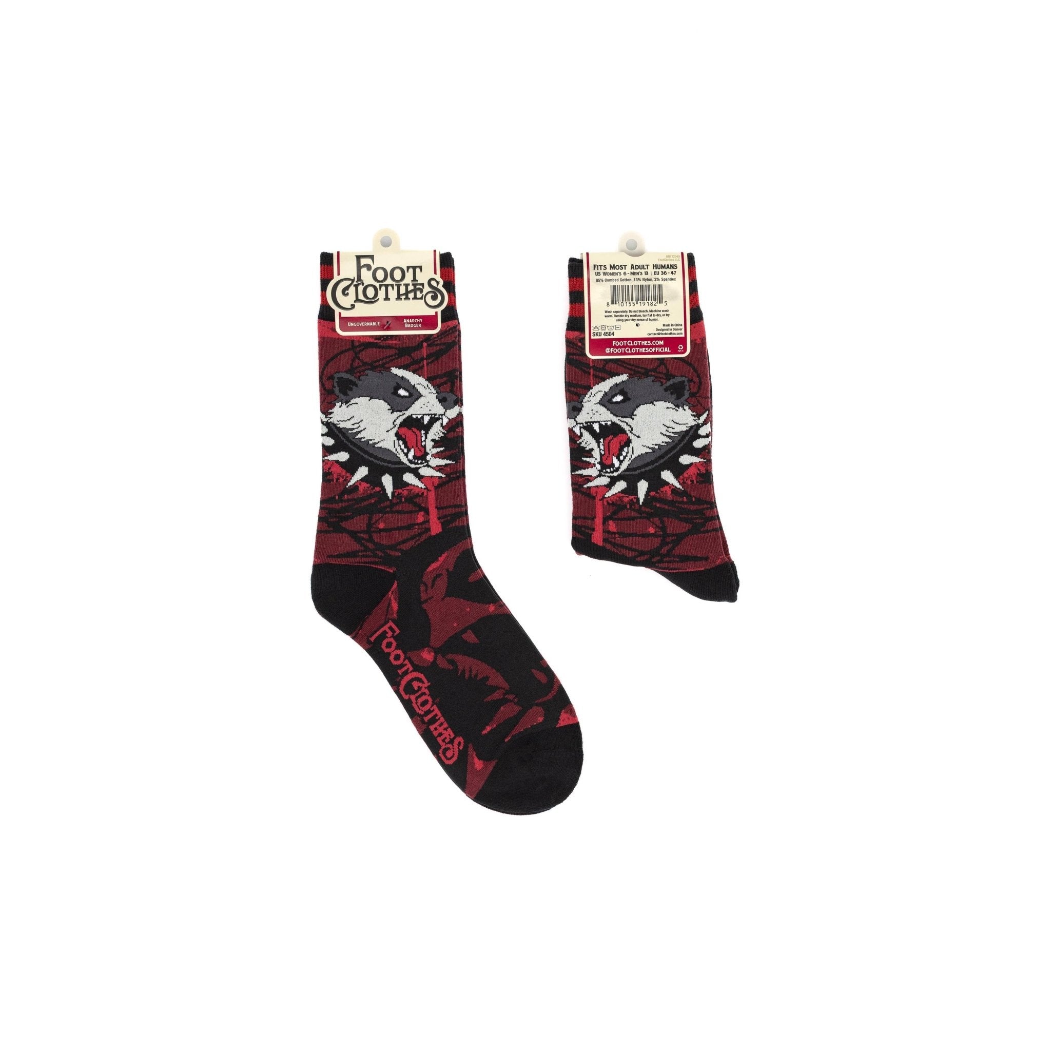 Anarchy Badger Crew Socks - Angel's House of Design Co.
