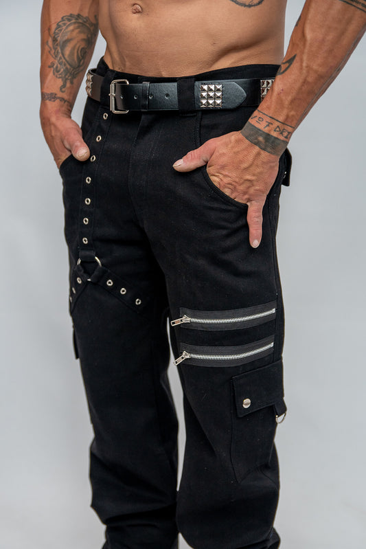 Black Cargo Tri-Trim Jeans