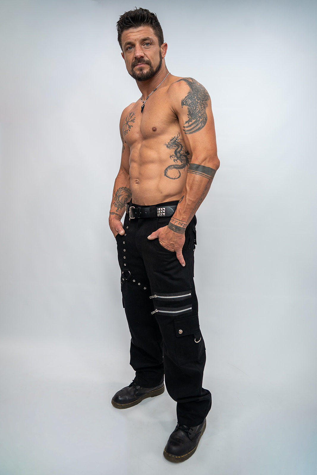 Black Cargo Tri-Trim Jeans