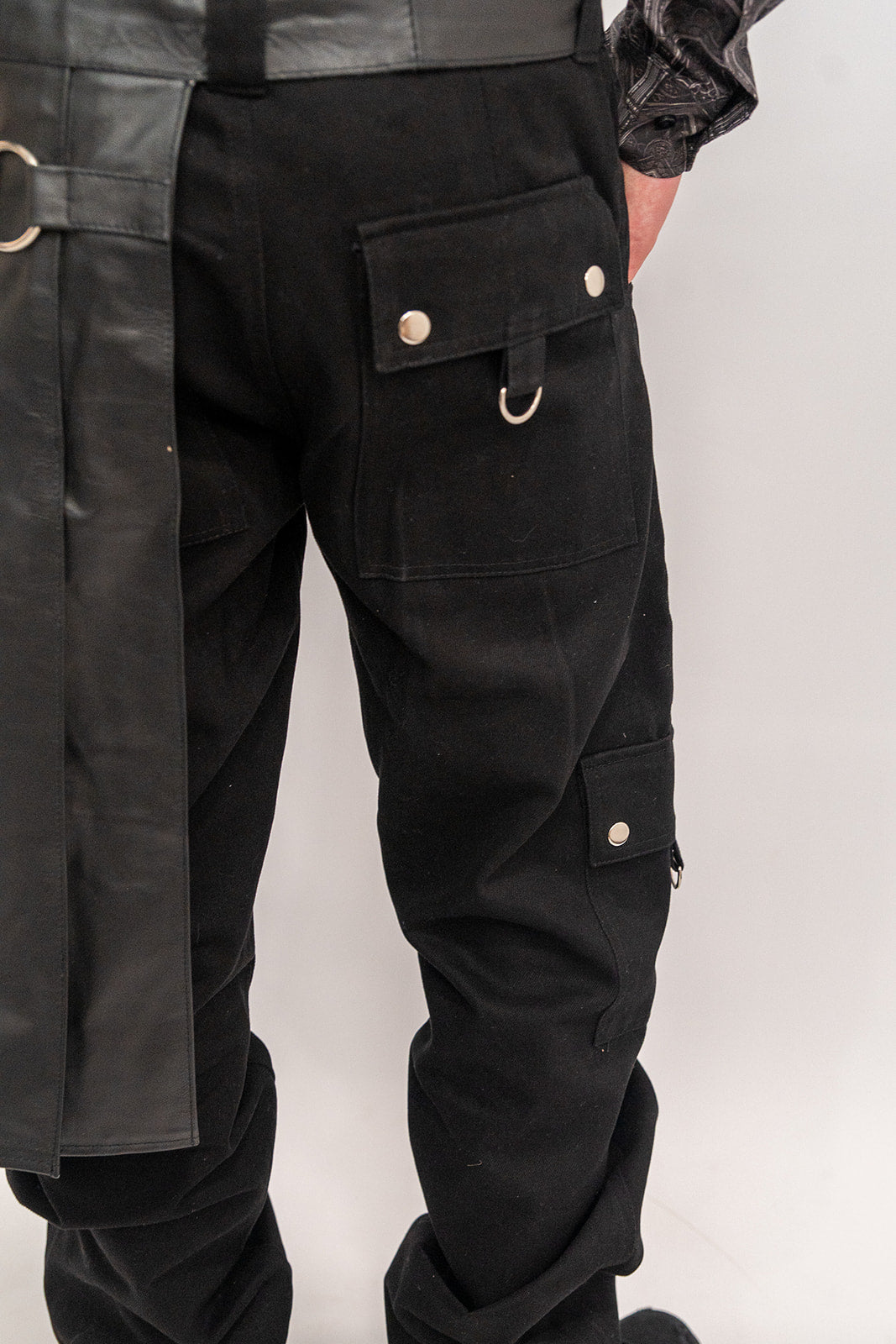 Black Cargo Tri-Trim Jeans