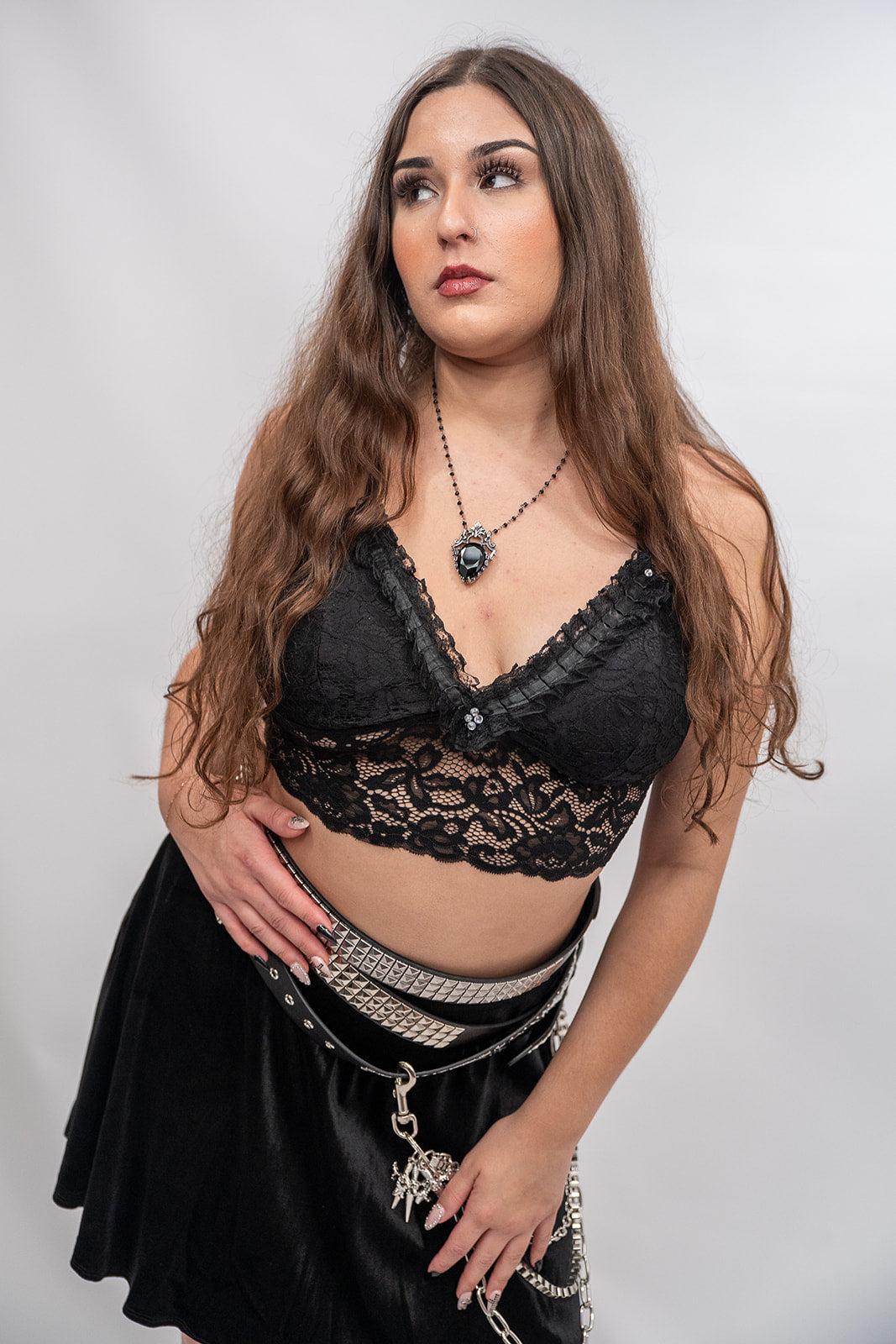 Lace Bra Top with Rhinestones