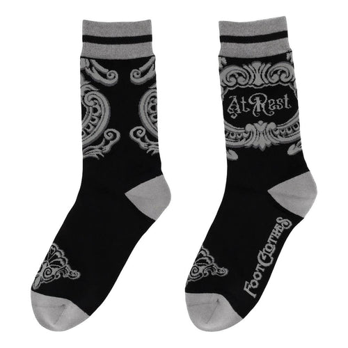 At Rest Coffin Plaque Crew Socks - Angel's House of Design Co.