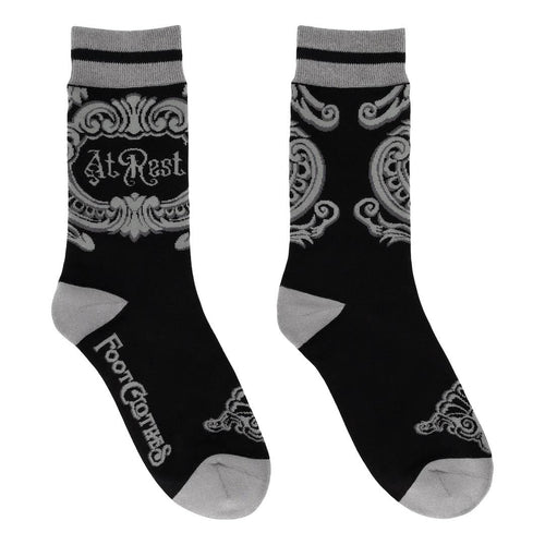At Rest Coffin Plaque Crew Socks - Angel's House of Design Co.