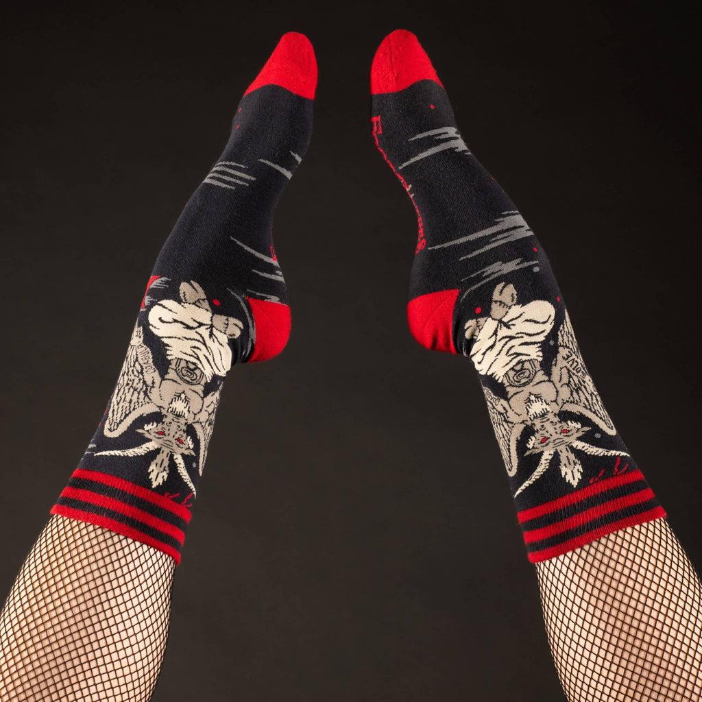 Evil AF Baphomet Socks