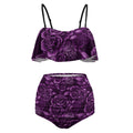 Purple Spiderweb & Rose Loose Top Bikini Swimsuit