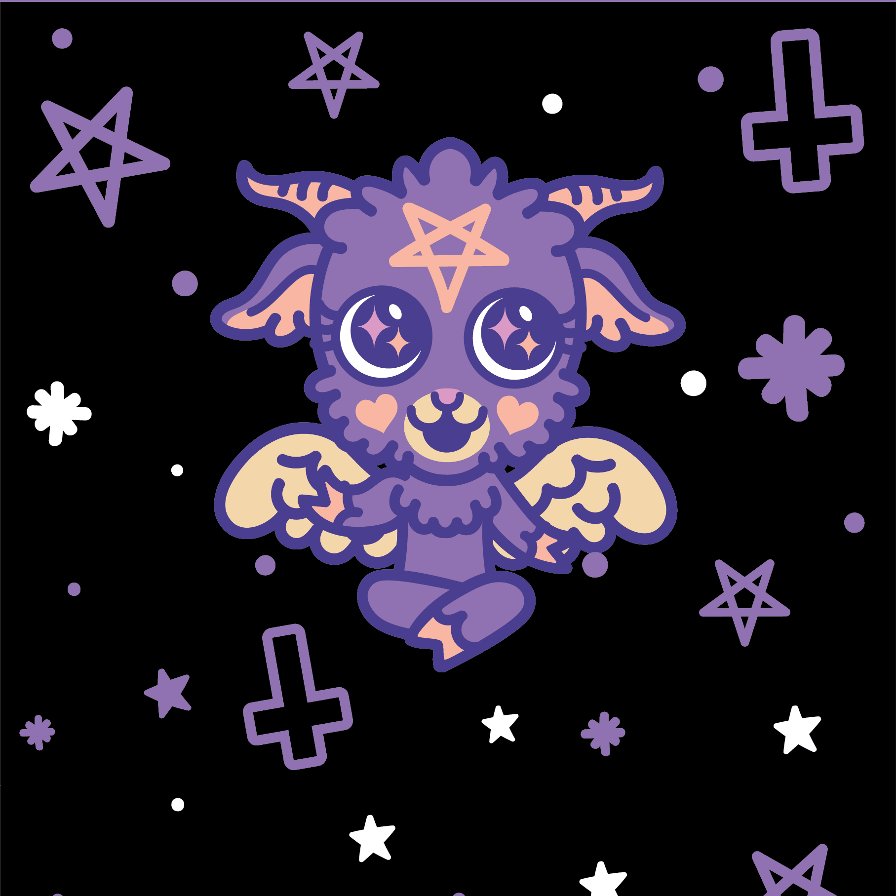 Baby Baphomet Crew Socks - Angel's House of Design Co.